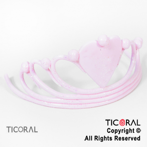 ADORNO CORONA PRINCESA CHICA ROSA A. PORCELANA FRIA x 1